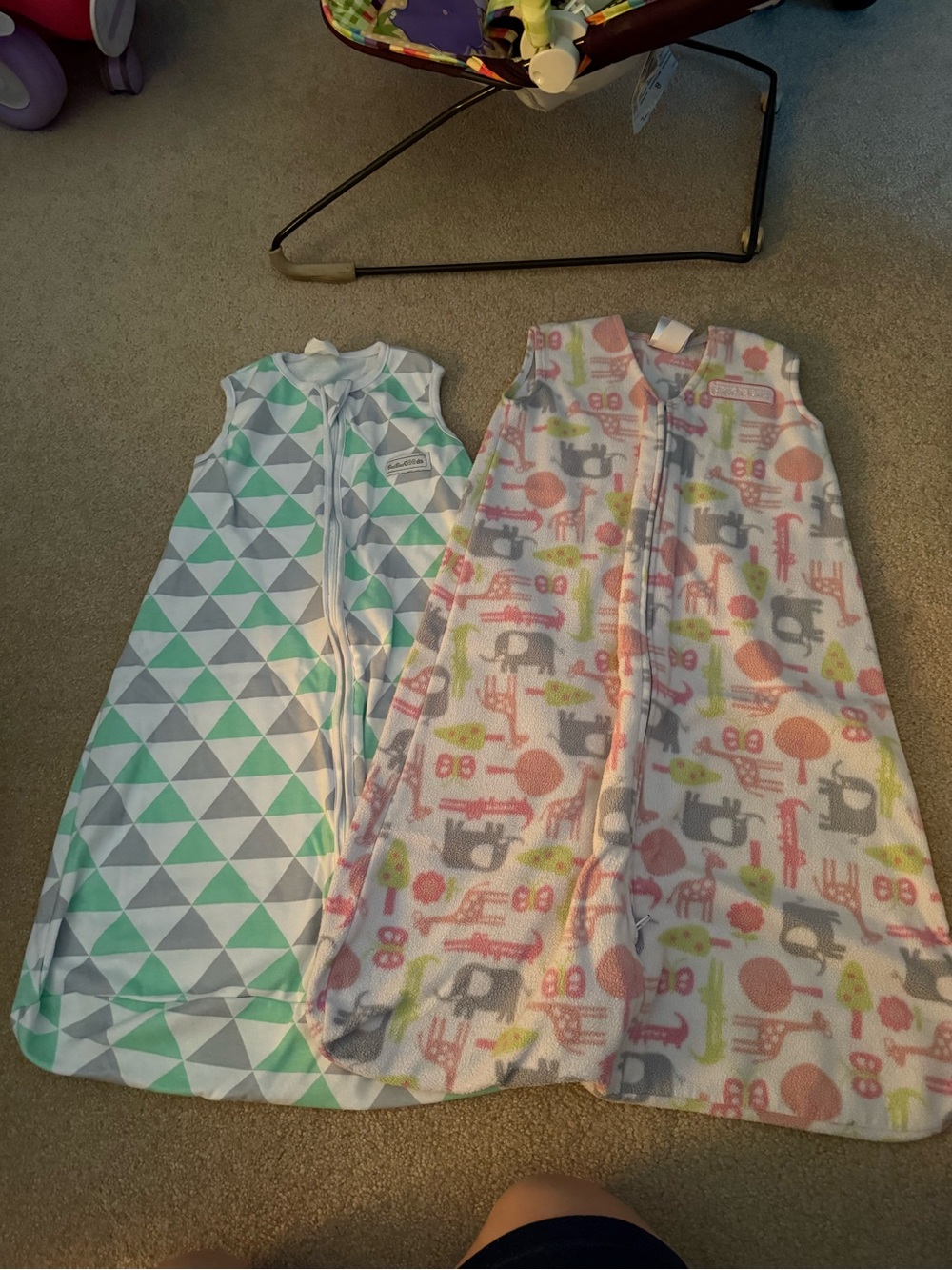 Halo Baby Sleeveless Sleep Sacks in Mint & Pastel Animal Prints